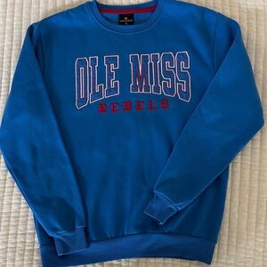 Colosseum Blue Ole Miss Rebels Crewneck Sweater